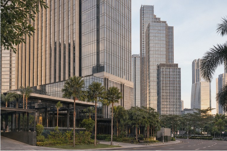 Commercial real estate towers in Jakarta